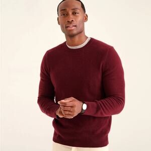 NAADAM Men's 100% Cashmere Crewneck Sweater Merlot Wine Size Large Medium